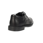 Back view of Men's Dunham Jericho Oxford in black – showcasing a reinforced heel counter, padded collar for added support, and a classic oxford silhouette.