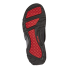 Bottom view of Men's Dunham Newport Waterproof Slide in black – featuring a slip-resistant rubber outsole with a tread pattern designed for enhanced grip and stability.