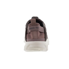 Back view of Women’s Ecco MX Q-Slip sneaker in shale – featuring padded heel collar for rearfoot cushioning and support, flexible sole for ease of movement, pull tab for easy on and off, and subtle branding details.