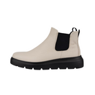 Side view of Women’s Ecco Nouvelle Chelsea boot in limestone – featuring premium leather upper with elastic side panels for easy slip-on wear, cushioned footbed for all-day comfort, and sleek silhouette perfect for versatile styling.