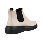 Angled View of Women’s ECCO Nouvelle Chelsea Boot in Limestone – featuring sleek ankle profile, tonal stitching for a refined finish, and versatile neutral color for everyday wear.