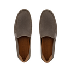 Top view of Men’s Ecco S-Lite moccasin in warm grey – featuring padded collar for added comfort, breathable lining to keep feet dry, and slip-on design for easy wear.