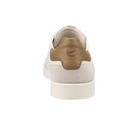 Back view of Men’s Ecco Street Lite Luxe sneaker in limestone and nutmeg brown – featuring padded heel collar for rearfoot cushioning and support, pull tab for easy on and off, and subtle branding details.