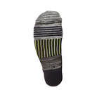 Back View of Unisex FitSok Q5 No-Show Sock in Charcoal – featuring Y-heel construction for secure fit, reinforced heel tab for added protection, and snug ankle grip to prevent slipping.