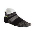 Side View of Unisex FitSok Q5 No-Show Sock in Charcoal – featuring moisture-wicking performance fabric for dry comfort, compression arch support for stability, and low-cut design for a no-show look.