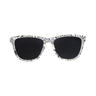 Front View of Unisex Goodr The OG Sunglasses Zebra Jasper’s Life Coach in White Zebra Stripes – featuring full-rim frame for bold pattern styling, polarized lenses for glare protection, and lightweight construction for comfortable wear.