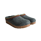 Women's Haflinger Grizzly ZigZag in dark grey with a cork bottom