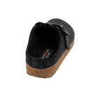 Back view of Haflinger Women's GZB Clog in Charcoal – featuring an open-back slip-on design with a softly raised heel cup for stability and easy everyday wear.