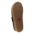 Bottom view of Haflinger Women's GZB Clog in Charcoal – featuring a slip-resistant rubber outsole with low-profile tread, designed for grip, durability, and quiet comfort on indoor surfaces.