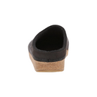 Back view of Haflinger Men's GZL Grizzly in Charcoal – featuring an open-heel slip-on profile with a gently raised footbed rim for added support and stability.