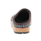 Back view of Haflinger Women's GZ Grizzly Classic in Grey – featuring an open-heel slip-on design with a gently raised heel cup for stability and ease of wear.