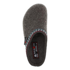 Top view of Haflinger Women's GZ Grizzly Classic in Grey – featuring a soft wool felt upper in classic heathered grey, wide toe box for natural movement, and anatomically contoured footbed for breathable, supportive comfort.