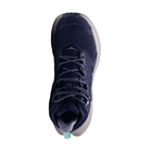 Top view of Women’s Anacapa 2 Mid GTX hiking boot in night sky and opal – featuring padded collar and tongue for ankle support, moisture-wicking lining to keep feet dry and healthy, and secure lace-up closure with reinforced eyelets for locked-in fit.