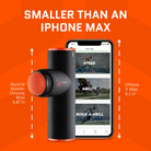 Front View of Jawku Muscle Blaster Mini packaging and product – featuring compact body design, app connectivity, and portability highlights.