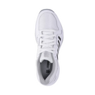 Top view of Men’s Court Express Pickleball in White/Highrise – displaying the lace-up design, lightweight mesh tongue, and white upper with highrise grey accents, built for breathability and lateral stability.