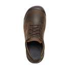 Top view of Men’s Austin Casual Waterproof in Chocolate Brown/Black Olive – displaying rich brown leather with olive-toned trim, secure lacing, and a cushioned footbed built for day-long wear in wet or dry conditions.