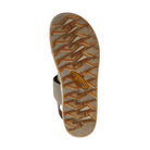 Bottom view of Women’s Elle Backstrap sandal in brindle and birch – featuring a non-marking rubber outsole, shallow tread pattern for everyday traction, and flexible sole for natural foot movement.