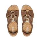 Top view of Women’s Elle Mixed Strap Toasted sandal in coconut and birch – featuring wide crossover straps for secure foot support, cushioned contoured footbed with arch support, and open toe design for breathability.