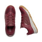 Top and Side view of Women’s Keen Explore Waterproof Hiker boot in tawny port/satellite – showing a secure lace-up system, padded tongue and collar, and a breathable interior lining.