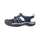 Side view of Women’s Newport H2 sandal in navy and magnet – featuring quick-dry webbing upper with adjustable bungee lacing for secure fit, protective rubber toe bumper, and cushioned EVA midsole for all-day comfort.