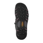 Bottom view of Women’s Steens Vent hiking shoe in magnet and nostalgia rose – featuring a non-marking rubber outsole with multi-directional lugs for grip on varied terrain, shallow tread for everyday traction, and flexible sole for natural movement.