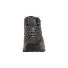 Front view of Women’s Targhee III Mid Boot in magnet and atlantic blue – featuring a reinforced toe cap for protection, ventilated forefoot mesh for breathability, and structured lacing system for even pressure distribution.