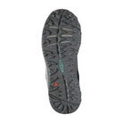 Bottom view of Women’s Terradora II Low Waterproof hiking shoe in steel grey and ocean wave – featuring a rugged rubber outsole with multi-directional lugs for superior traction, flex grooves for natural foot motion, and slip-resistant tread to enhance stability and prevent falls.