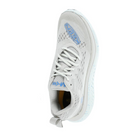 Top view of Keen Women's WK400 in Vapor/Azure Blue – featuring a breathable engineered mesh upper in light grey with azure blue accents, padded tongue and collar, and a traditional lace-up closure designed for a snug, foot-hugging fit.