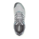 Top view of Women’s Merrell Antora 3 hiking shoe in highrise – featuring padded collar and tongue for ankle support, moisture-wicking lining to keep feet dry and healthy, and secure lace-up closure for locked-in fit.
