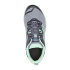 Top view of Women’s Merrell Bravada 2 Breeze in Rock/Navy – featuring a padded tongue and collar, seamless mesh construction, and anatomical shaping designed for a woman-specific fit and airy, all-day comfort.