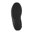 Bottom view of Women’s Merrell Jungle Moc in midnight – featuring a non-marking rubber outsole with shallow tread for everyday traction, and flexible sole for natural foot movement.