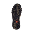 Bottom View of Men’s Merrell Moab 2 Vent Composite Toe work shoe in boulder – featuring a slip-resistant Vibram® rubber outsole, multidirectional lugs for grip, and reinforced heel and toe traction zones.

