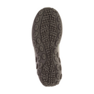 Bottom view of Women’s Merrell Jungle Moc in Brindle/Tea – featuring a grippy rubber outsole with multi-directional lugs, heel cushioning, and durable tread designed for both indoor comfort and light outdoor traction.