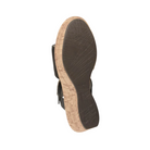 Bottom View of Women’s Naot Breezy shoe in black velvet and soft black leather – featuring a durable textured outsole for traction, flexible construction, and lightweight support.

