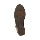 Bottom View of Women’s Naot Kasmin ankle boot in black raven stone and luggage brown – featuring a durable rubber outsole, traction pattern for stability, and lightweight flexible construction.


