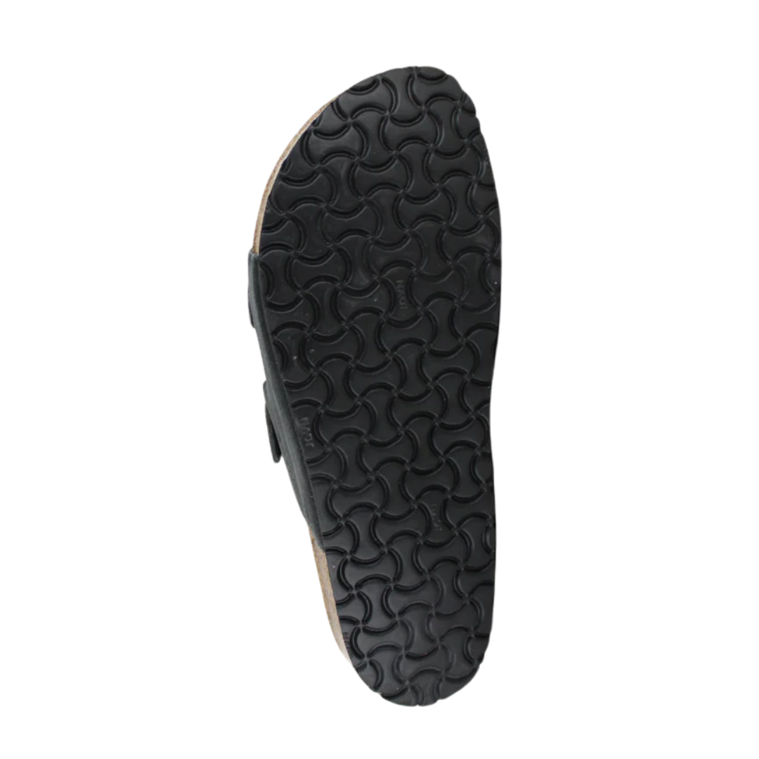 Bottom view of Women’s Kayla in Polar Sea Leather – featuring a lightweight rubber outsole with textured tread for durable grip and flexibility across a variety of everyday surfaces.