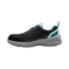 Side View of Women’s Nautilus Springwater Carbon Fiber Toe Work Shoe in Black Aruba – featuring a slip-resistant rubber outsole for superior traction, a supportive midsole to reduce foot fatigue, and a modern low-profile design suitable for active work environments.