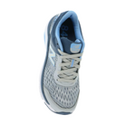 Top View of Women’s New Balance 847v4 walking shoe in light aluminum with vintage indigo and team carolina – featuring breathable mesh upper, cushioned insole, and supportive structure for daily wear.
