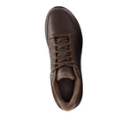 Top View of Men’s New Balance 928v3 walking shoe in brown – featuring spacious toe box for natural toe splay, smooth leather overlays, and classic lace-up design for a snug fit.