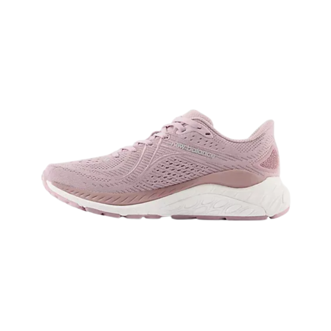 Side view of Women’s New Balance Fresh Foam X 860v13 in Violet Shadow/Chalk Lilac/Silver Metallic – featuring Fresh Foam X midsole cushioning for a soft, responsive ride, and a sleek design for modern aesthetics.