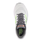 Top view of Women’s New Balance Fresh Foam X 880v14 in Grey Matter with Taro and Bleached Lime Glo – featuring a breathable engineered mesh upper, traditional lace-up closure, and padded tongue for enhanced comfort.
