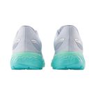 Heel view of Women’s New Balance Fresh Foam X 880v12 in Starlight/Bright Mint/Cyber Jade – featuring lightweight construction, supportive cushioning, and durable outsole suitable for running activities.