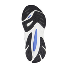 Bottom view of Women’s New Balance FuelCell Walker Elite in Black/Electric Indigo/Grey Violet – featuring a rubber outsole with Walking Strike Path technology for guided foot movement and reliable traction.
