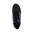 Top View of Women’s New Balance FuelCell Walker Elite walking shoe in black with electric indigo and grey violet – features include a responsive FuelCell midsole, breathable mesh upper, and reinforced toe design.