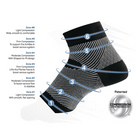 Side View of OS1st FS6 Performance Foot Sleeve in black – featuring targeted compression zones for improved circulation, breathable moisture-wicking fabric, and a seamless design for all-day comfort and support.