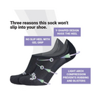 Side View of OS1st Nekkid Comfort No-Show Socks – featuring lightweight breathable material, arch compression zones for stability, and cushioned soles for enhanced comfort.