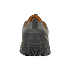 Back View of Men’s Oboz Sawtooth X Low Hiking Shoe in Hazy Gray – featuring a padded collar for heel comfort, stabilizing heel counter, and durable pull tab for easy wear and removal.