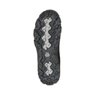 Bottom View of Men’s Oboz Sawtooth X Low Hiking Shoe in Hazy Gray – featuring a rugged Trail Tread outsole with aggressive sawtooth lugs, designed for multi-directional traction, enhanced durability, and grip on wet and rocky terrain.