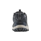 Back View of Men’s Oboz Sypes Waterproof Low Hiking Shoe in Lava Rock – featuring a structured heel counter for stability, cushioned collar for ankle support, and a heel pull loop for easy on and off.