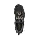 Top View of Men’s Oboz Sypes Waterproof Low Hiking Shoe in Lava Rock – featuring a premium nubuck leather and recycled textile upper, Oboz B-Dry waterproof membrane for reliable wet-weather protection, and a contoured O Fit insole for all-day comfort and arch support.